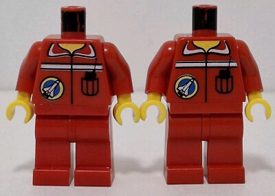 Lego 2 Ground Control Minifigures Lot Space Port Logo Radio Pattern NO HEADS