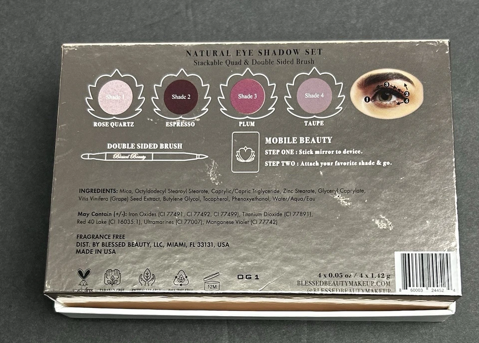 Blessed Beauty Natural Lip Cream & Natural Eye Shadow Set 0f Eight Shades - Image 3 of 4