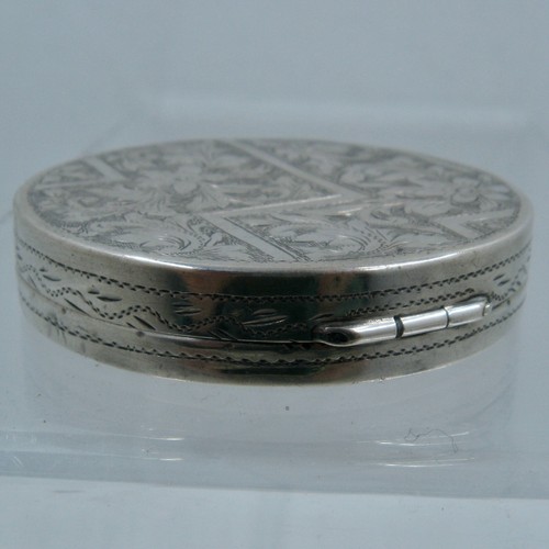 Chinese Export Hand Incised 800 Silver Round Box Kwan Wo - Picture 4 of 9