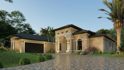 BLUEPRINTS MEDITERRANEAN HOUSE PLAN ARCHUP #104M