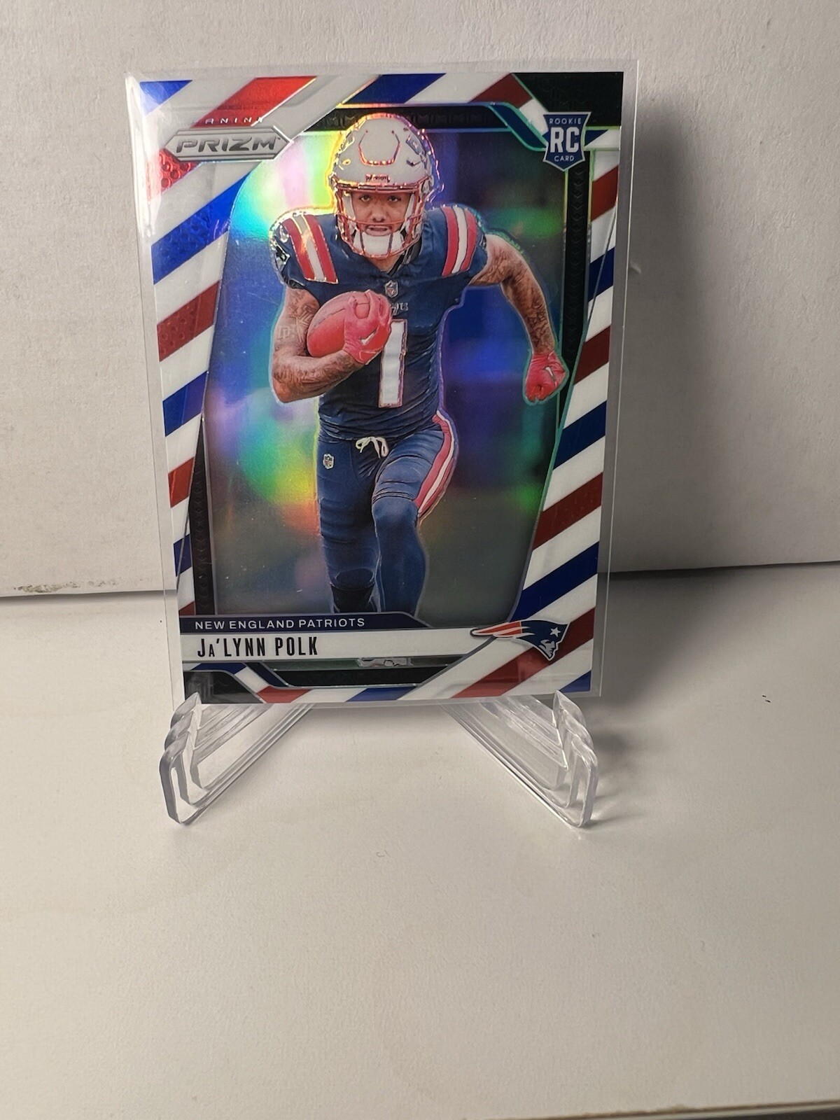 2024 Panini Prizm - Rookies Red White Blue Stripe Prizm #339 Ja'Lynn Polk RC