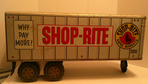 Vintage MARX SHOP-RITE TRAILER Only 1960's- Some SURFACE RUST