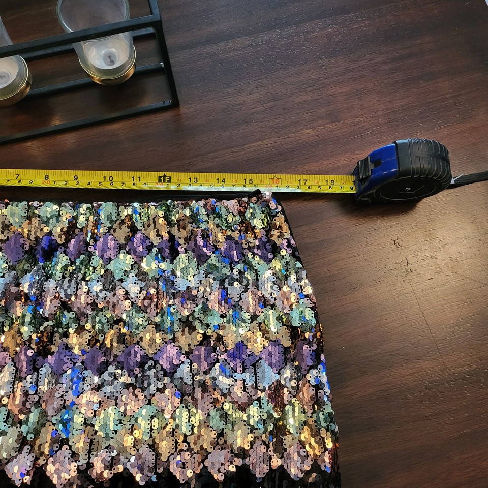 Zara Sequin Skirt Size L eBay