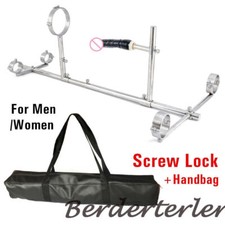 Stainless Steel Bondage Device Spreader Bar Cuffs Rack Slave Plug Torture Rack