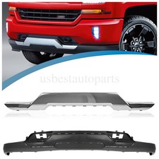 Front Bumper Valance + Chrome Skid Plate For ...