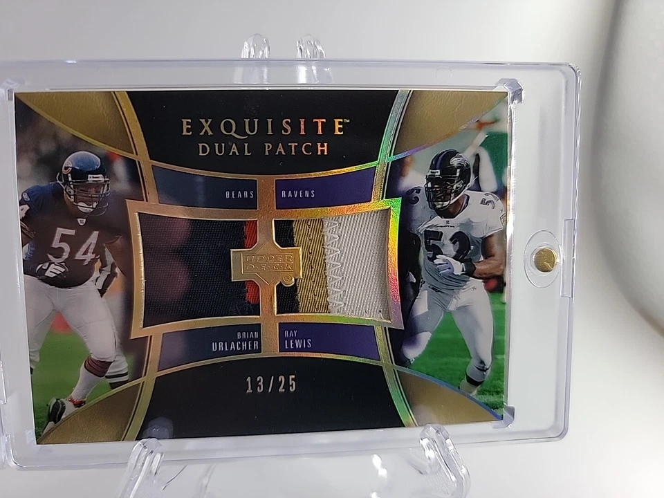 Parche doble exquisito Upper Deck 2005 #E2P-UL Brian Urlacher Ray Lewis 13/25 Foto 4 de 4
