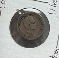 1911 Colombia 10 Centavos - Silver L2