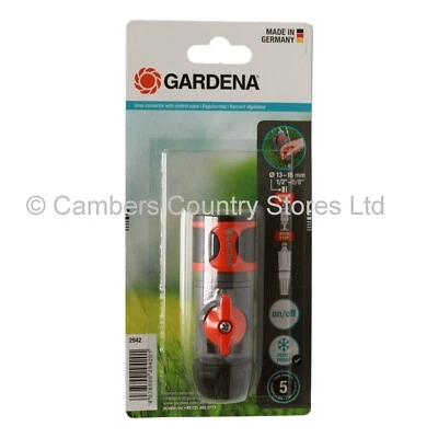 NEW Gardena Garden Watering & Hose Pipe Fittings - Hose Connector Control Valve