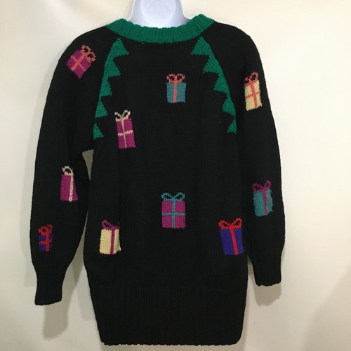 Berek S Ugly Christmas Tree Presents Charms Wool Sweater Vintage Handknit - Picture 4 of 5