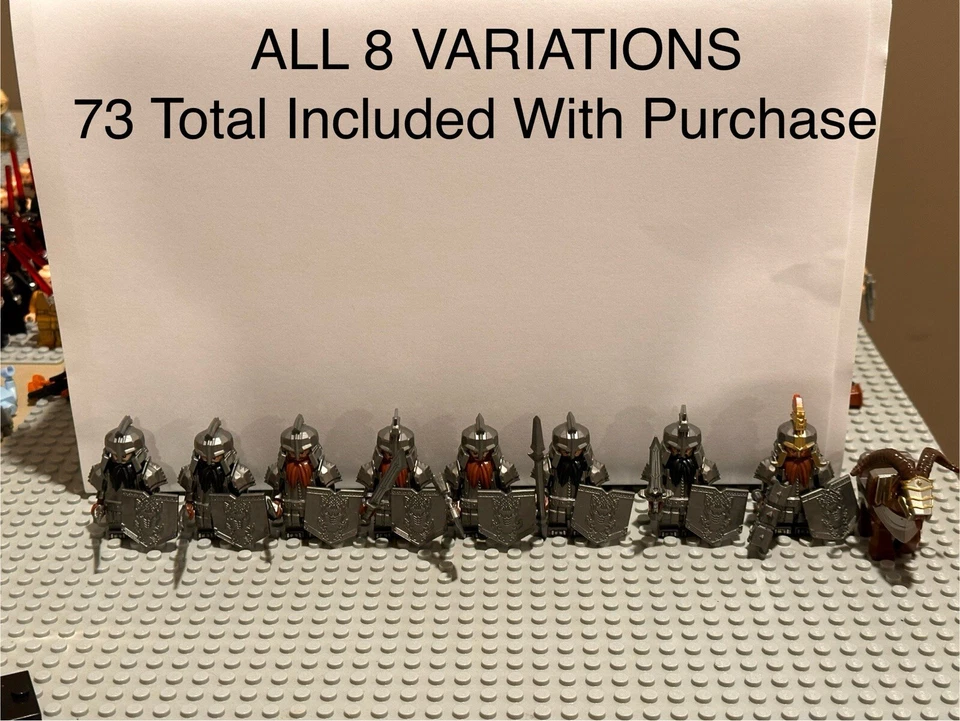 Lote 73 Minifiguras Personalizadas El Señor de los Anillos Legión Enana Enanos Ejército Foto 4 de 4