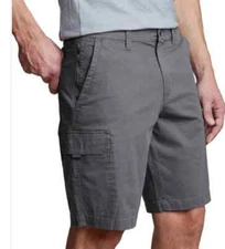 Copper and Oak Cargo Shorts Men 38 Ripstop Security Pocket Flex Waist Gray