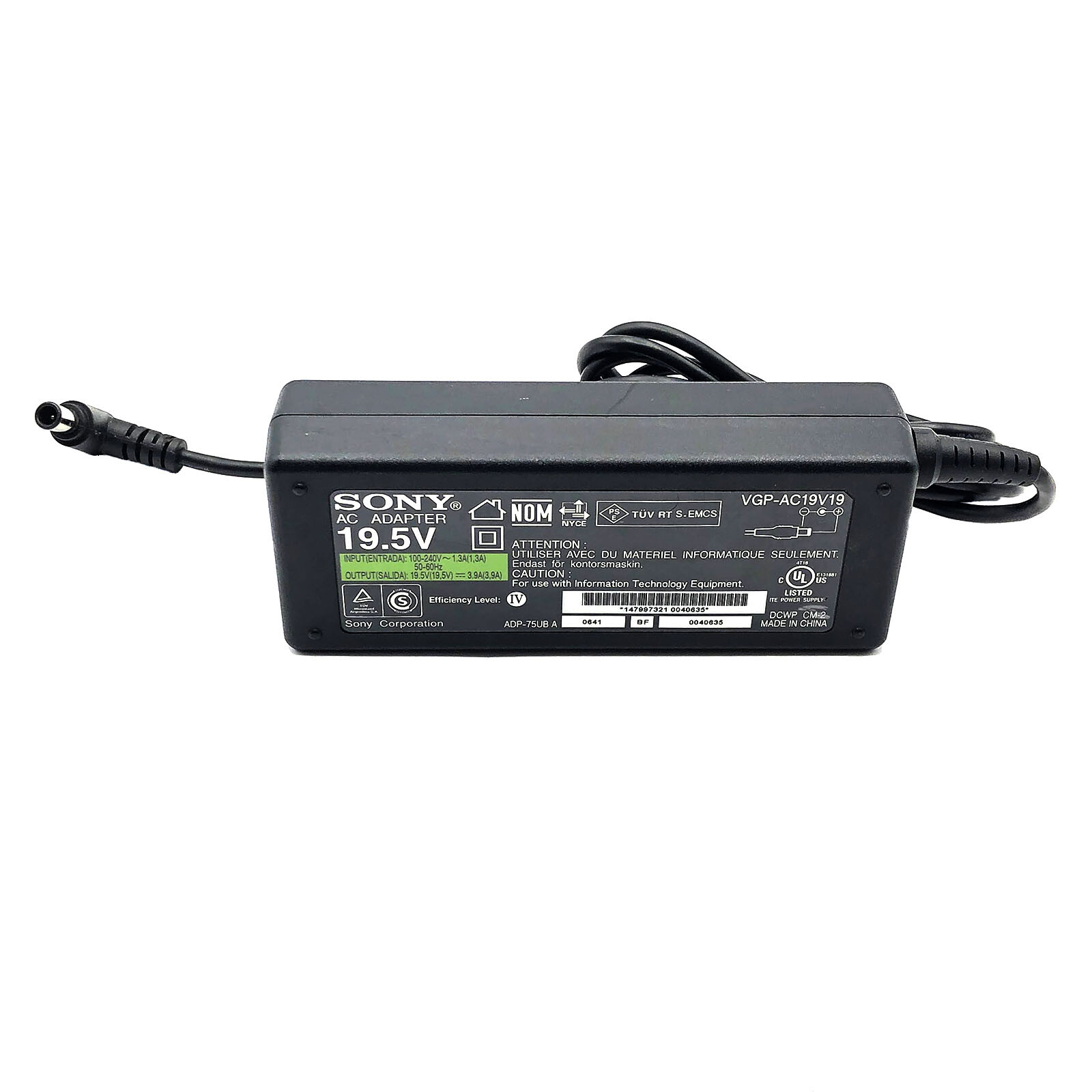 Notebook Computer Sony Charge Original Sony 19.5V AC Power Adapter for VAIO Notebook Laptop Battery ...