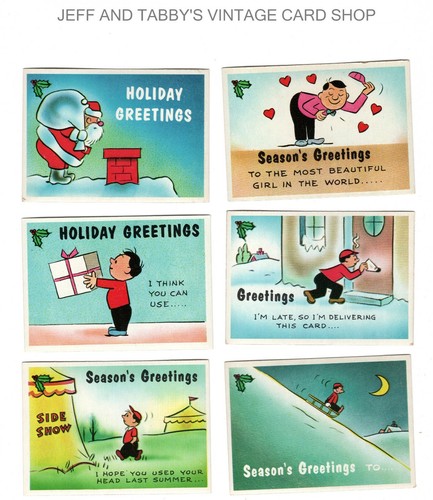 1960 Fleer Yule Laff / Season's Greetings/C DROP DOWN MENU 4 CARD U WILL RECEIVE
