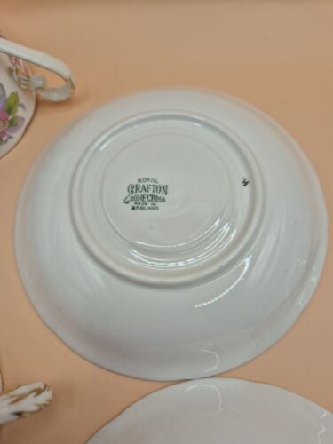 Royal Grafton 3x Tea Cup & Saucer Set - Pink Flower - Made in England - VGC - Bild 13 von 13