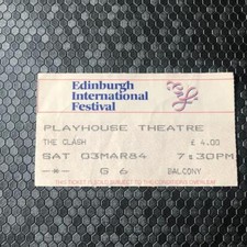The Clash ticket Edinburgh Playhouse 03/03/84 #G6