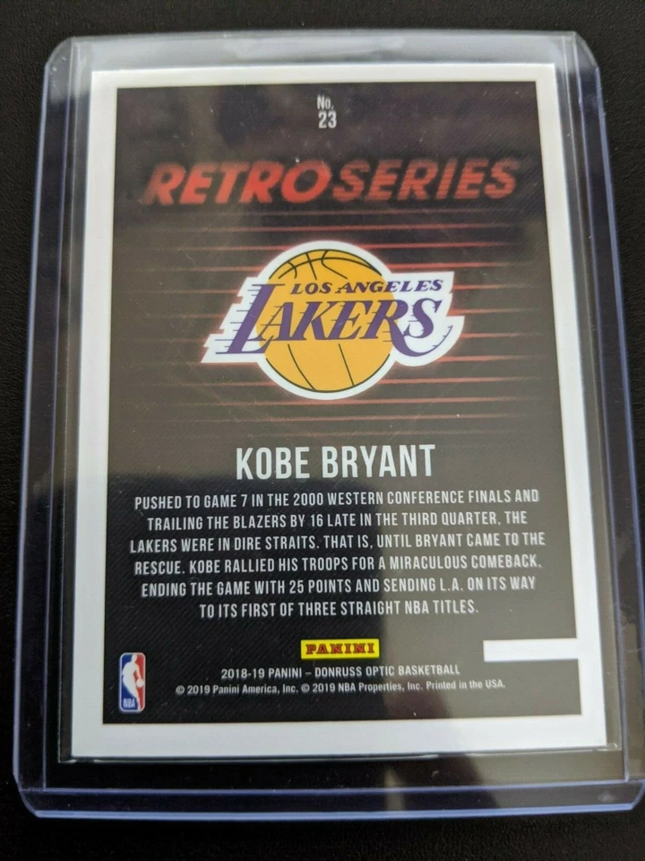 2018-19 Donruss Optic Retro Series #23 Kobe Bryant Los Angeles Lakers - Image 2 of 2