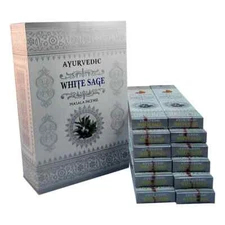 Ayurvedic White Sage Masala Incense Sticks Pack of 12X15g Each 180 Gram Box