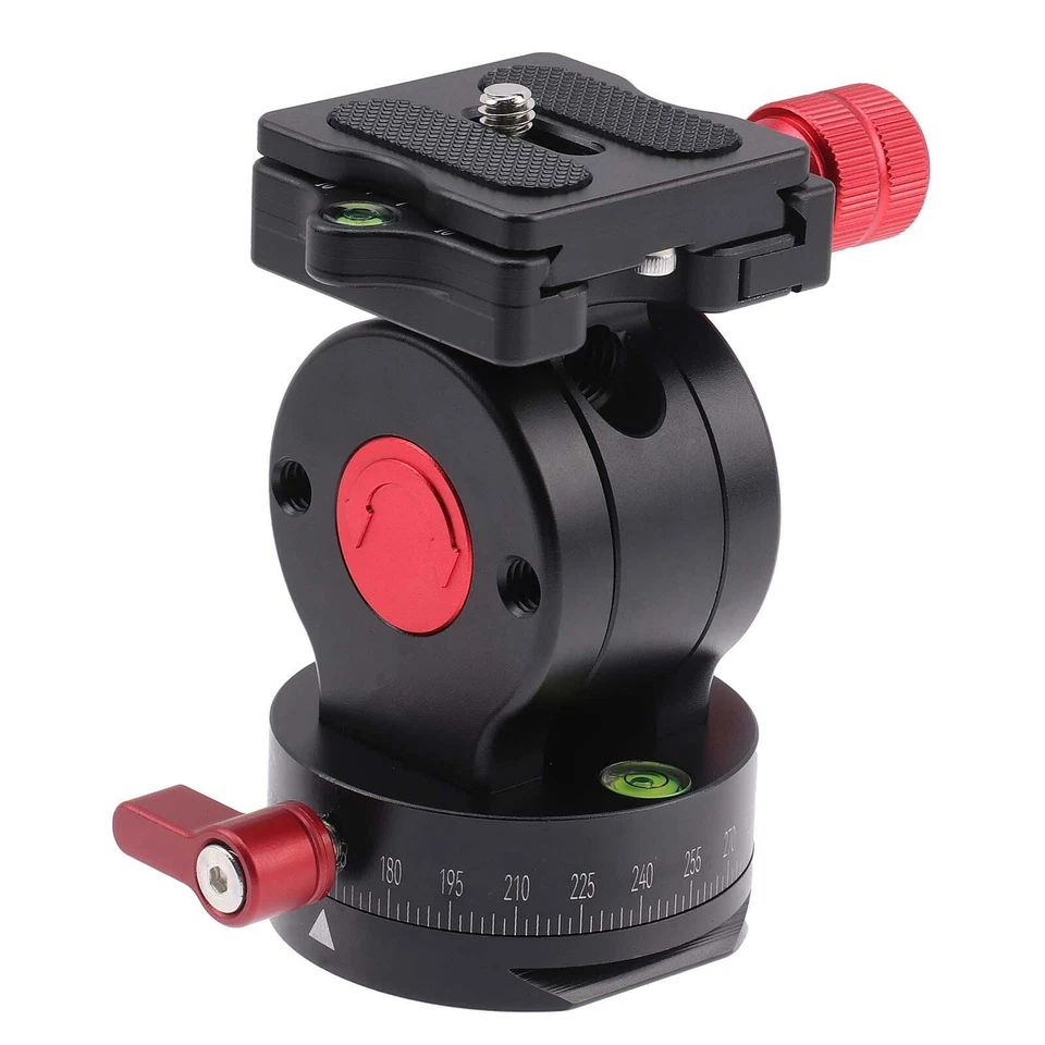 Cabezal de video fluido ligero 360° con placa de liberación rápida para trípode Arca Swiss Foto 3 de 4