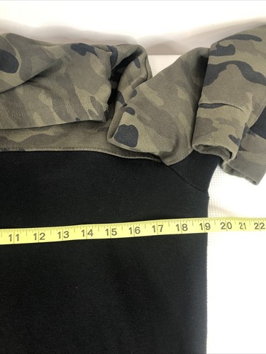 Old Navy Youth XXL 18 Black Green Camouflage Hooded Sweatshirt - Picture 10 of 11