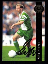 Tarjeta Dieter Eilts Werder Bremen Panini 1996-97 original firmada + A98640