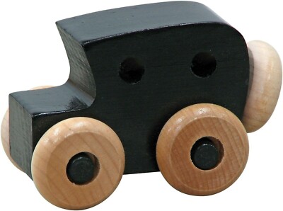 Maple Landmark Mites-Small Wooden Toy Cars 3''-Black T-Mite Car