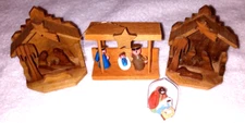 Vintage Four Mini Nativity Scenes Holy Family Christmas