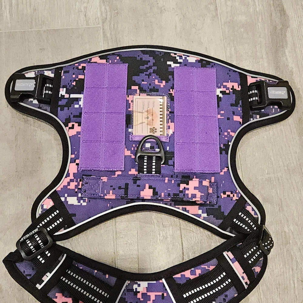 Dog Harness Size L Red Purple Camo Adjustable 4 Buckle Soft Padded Vest