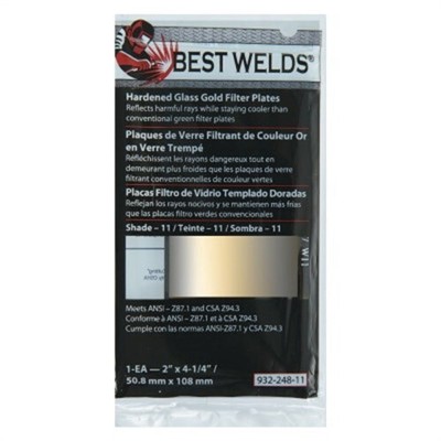 Hardened Glass Gold Filter Plate, Gold/12, 2 In X 4.25 In, Sh12, Glass