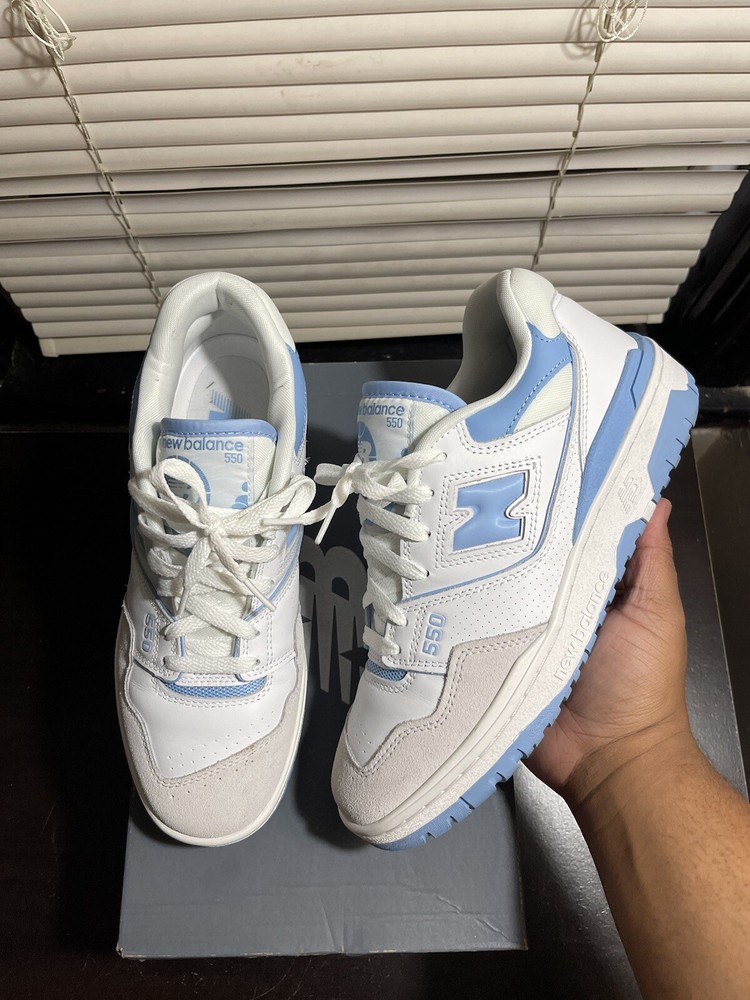 New Balance 550 White Blue Haze Size 8.5 Good Condition
