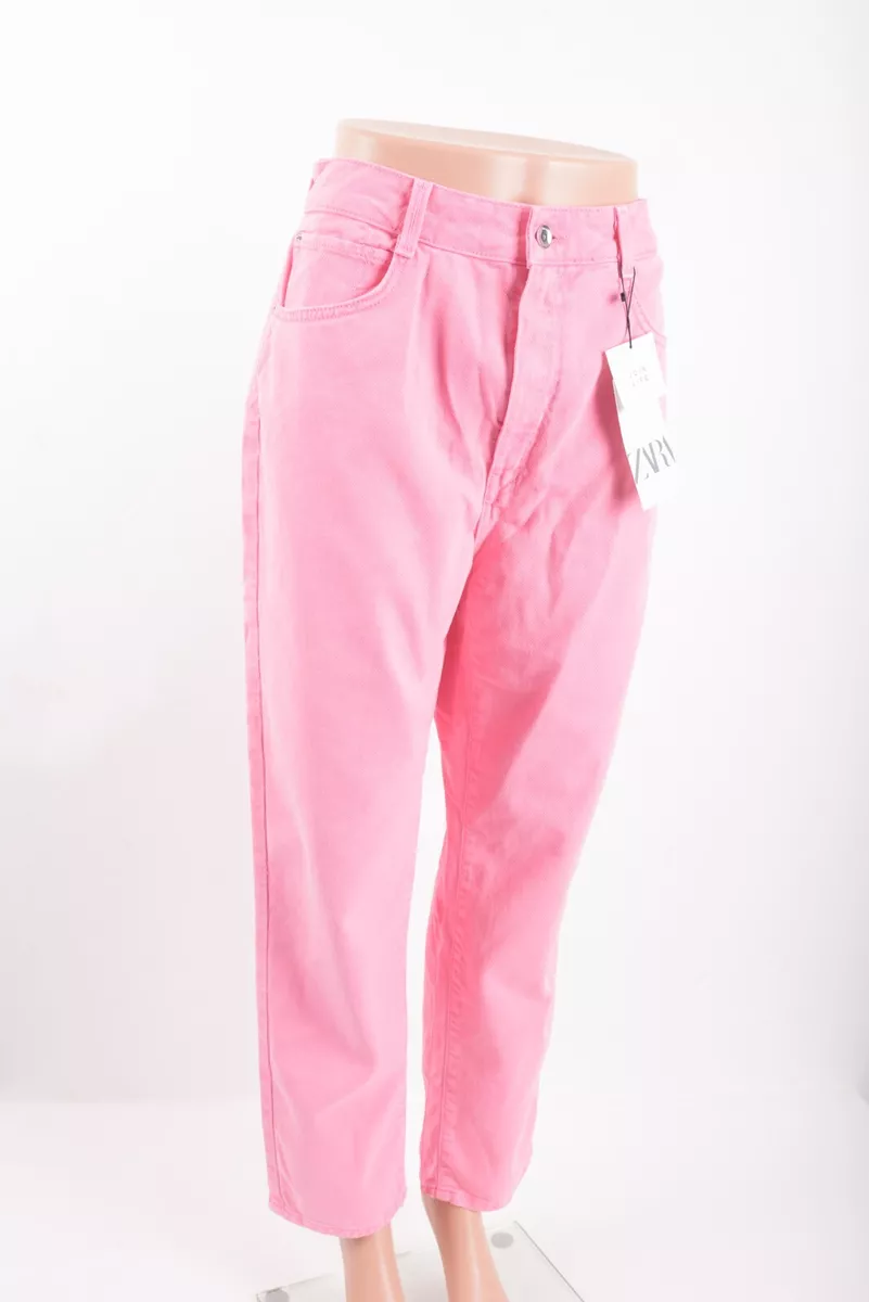Pink mom jeans best sale zara