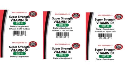 Avkare Vitamin D3 Cholecalciferol 2000 IU 5 x 10 Unit X 3 Packs