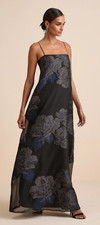 Lulus Yavanna Black Floral Jacquard Shift Maxi Dress