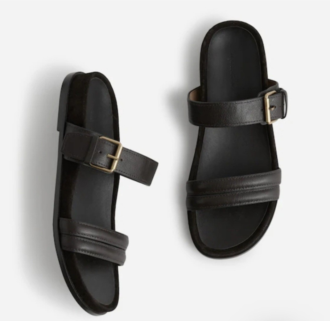 "Madewell Women\"s The Dara Double-Strap Slide Sandal Sz 7.5 Display Shoes"