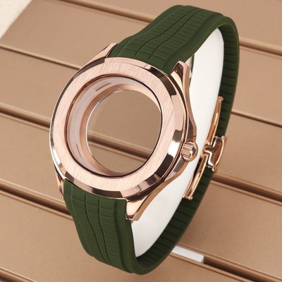 45mm Rose Gold Uhrengehäuse Armband ändern rolex Mod Saphir für Seiko NH34 35 36