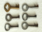 LOT X 6 Antique ~ Vintage Small Hollow Barrel Skeleton Keys — photo 3