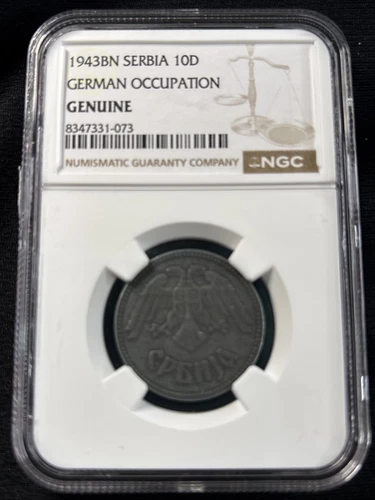 1943BN Serbia 10D German Occupation  NGC Genuine