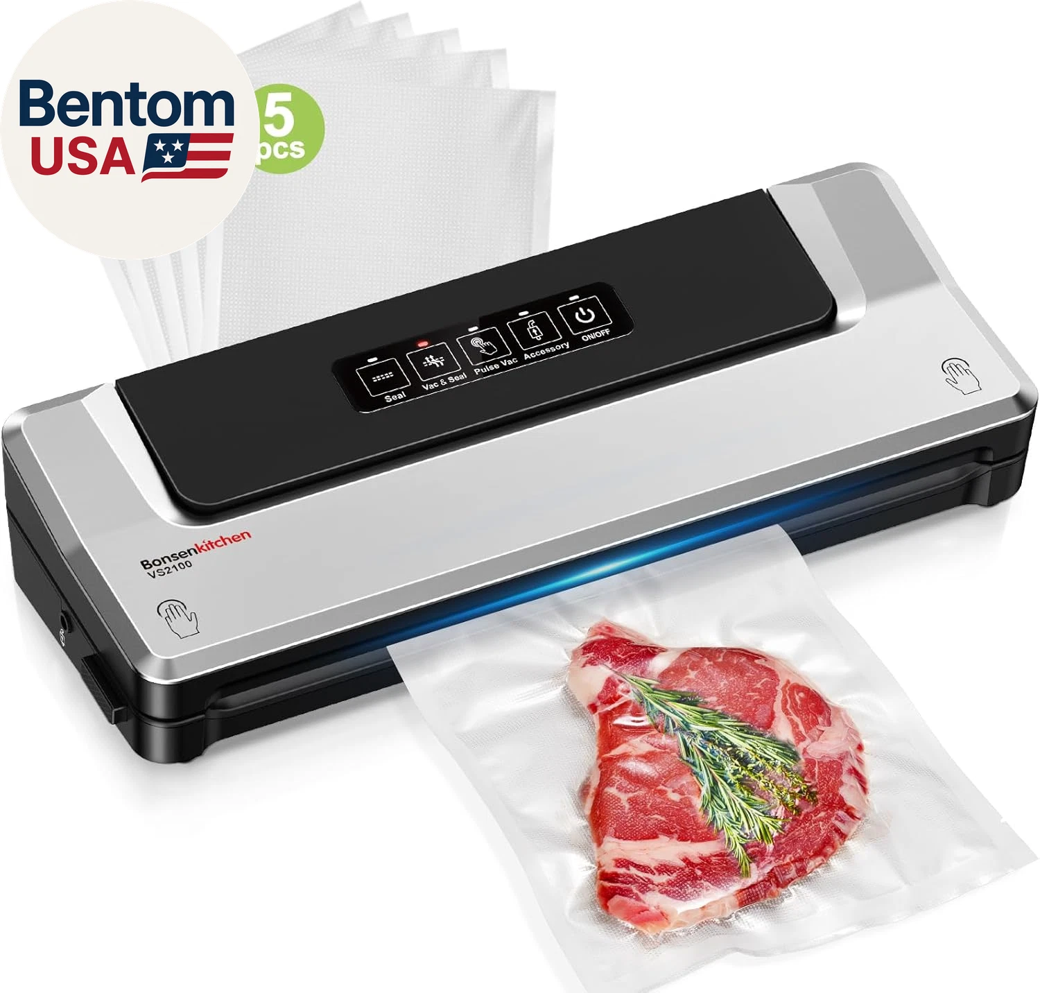 Vacuum Sealer Machine | Compact Food Sealer for Kitchen Storage & Meal Prep | Mu