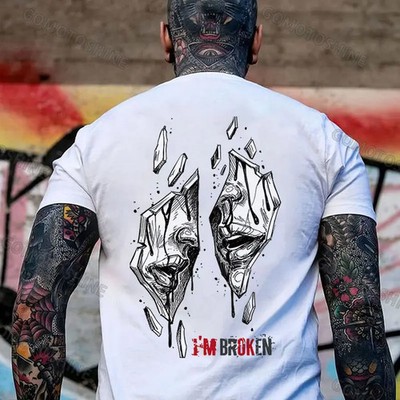 I'M BROKEN Broken Mirror Print Men's T-Shirt