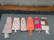 Lot of 6 Vintage Half Aprons From 1950's and 1960's, Handmade