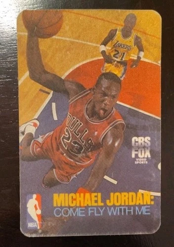 RARE 1989 CBS FOX Michael Jordan Come Fly With Me Cloth Promo Card Mint BGS 8