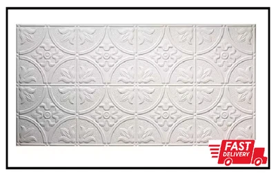 Dimensions 2 Ft. X 4 Ft. Glue up Tin Ceiling Tile in Matte White