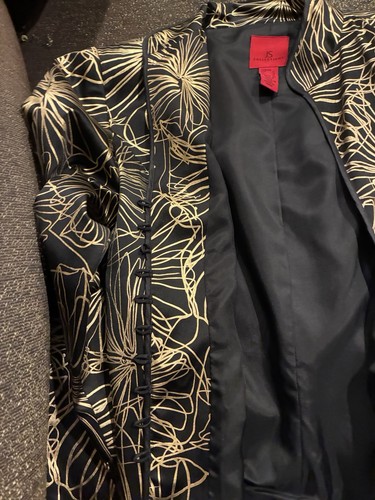 Jc Collections Elegant Golden Black Jacket Size 12 - Picture 20 of 24