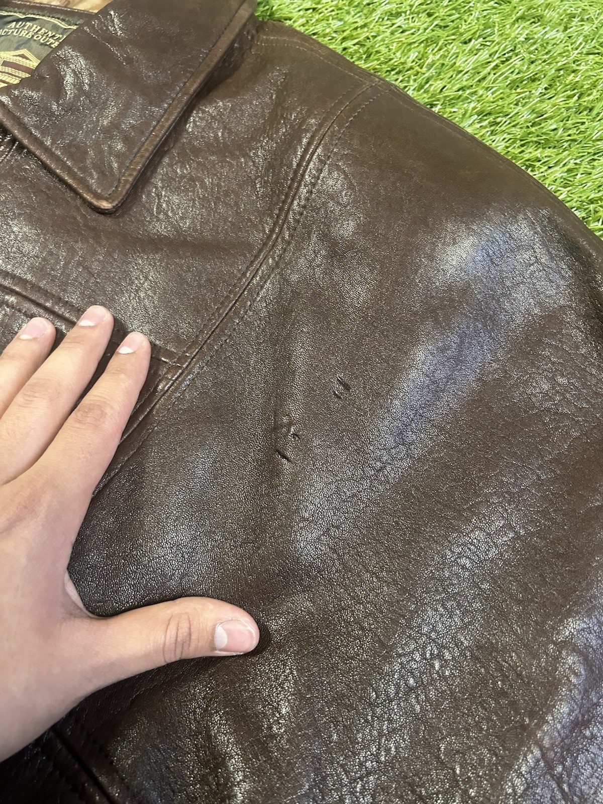 90s Authentic Structure Outerwear Brown Leather J… - image 6