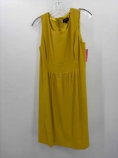 Pre-Owned Tahari Arthur S. Levine Yellow Size 8 Knee Length Sleeveless Dress