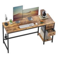 Computer Desk with 2 Drawers, 47 Inch Small Home Office Desk with Storage