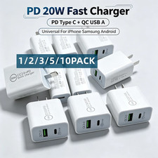 20W USB-C Type C Fast Wall Charger Adapter For iPhone 17 16 15 14 13 12 11 8 Lot
