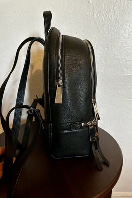Michael Kors Black Pebbled Leather Mini Backpack with Silver Hardware Rhea Extra-Small Pebbled Leather Backpack in BLACK - Sale  main image 2