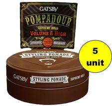 5 x Gatsby Pompadour Styling Pomade Supreme Hold Volume FREE SHIPPING
