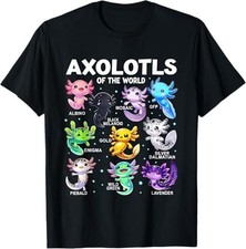 Kawaii Axolotls of The World Graphic T-Shirt