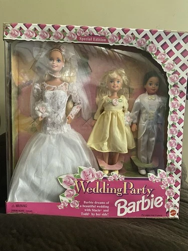 Mattel Wedding Party Barbie Deluxe Set & Sparkle Surprise Ken Vintage
